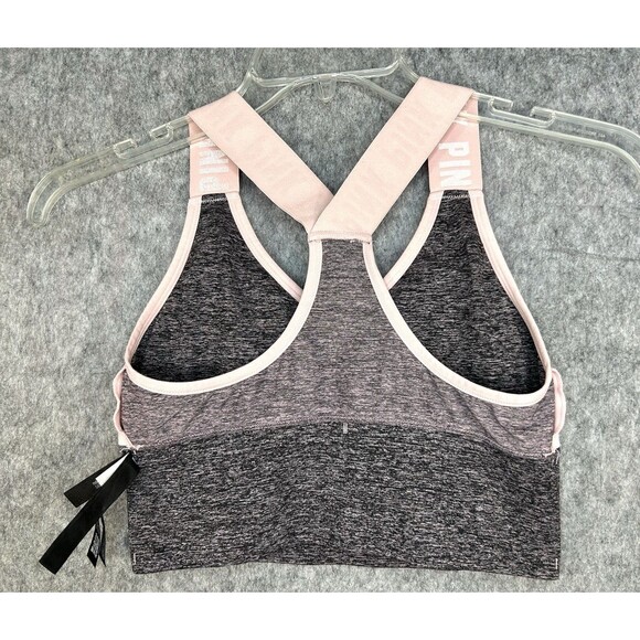Victoria's Secret PINK Seamless Lightly Lined Racerback Sports Bra Gray Women M - Picture 5 of 7